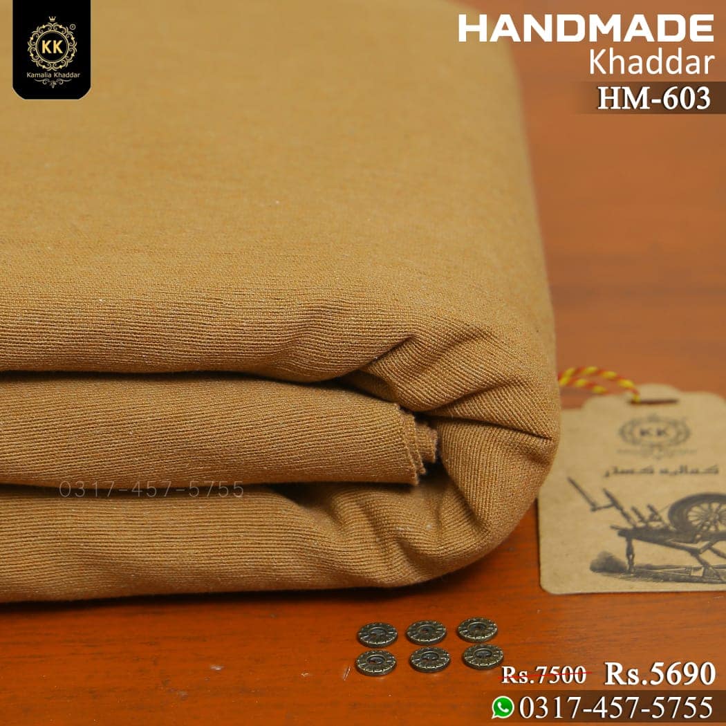 HM-603 Natural Camel HANDMADE Winter Khaddar (Handicraft Series) Kamalia Khaddar Handmade Winter Khaddar Collection 2023 has been launched. As consumers seek handmade and homemade fabric alternatives, the spotlight is shifting towards Khadi Khaddar.