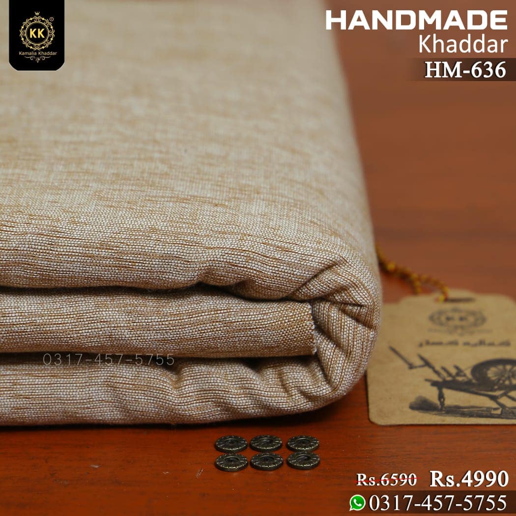 HM-636 Natural HANDMADE Khadi Khaddar Kamalia Khaddar Handmade Winter Khaddar Collection 2023 has been launched. As consumers seek handmade and homemade fabric alternatives, the spotlight is shifting towards Khadi Khaddar.