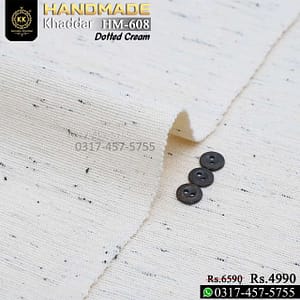 Handicraft Series: HM-608 Black Dotted Cream HANDMADE Winter Khaddar 2024-25